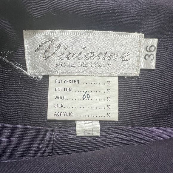 Vivianne Italy Women's 36 Wool Blend Straight/Pencil Flared Career Skirt Purple - Picture 5 of 11